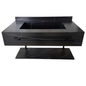 BACHA PIEDRA SINTETICA NEGRO 80X50