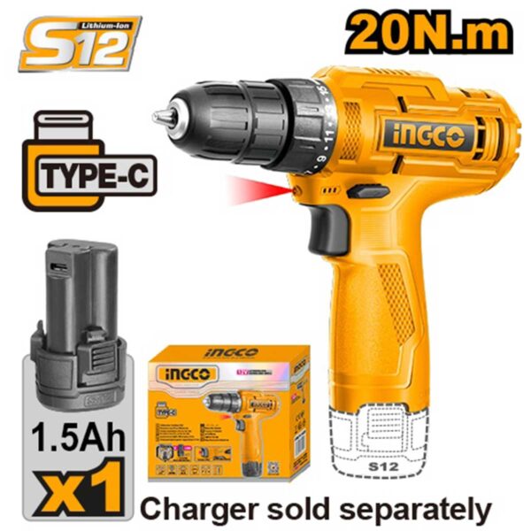 ATORNILLADOR A BATERIA 12 VOLT INGCO