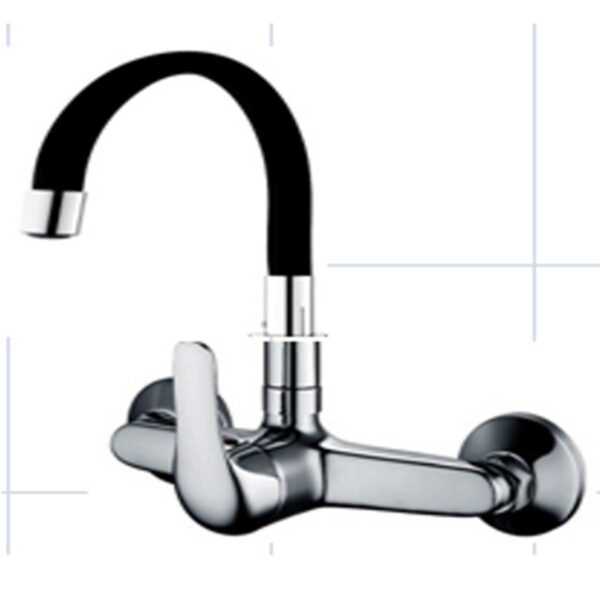 GRIFERIA PARED FLEXIBLE PICO NEGRO RIMONTTI